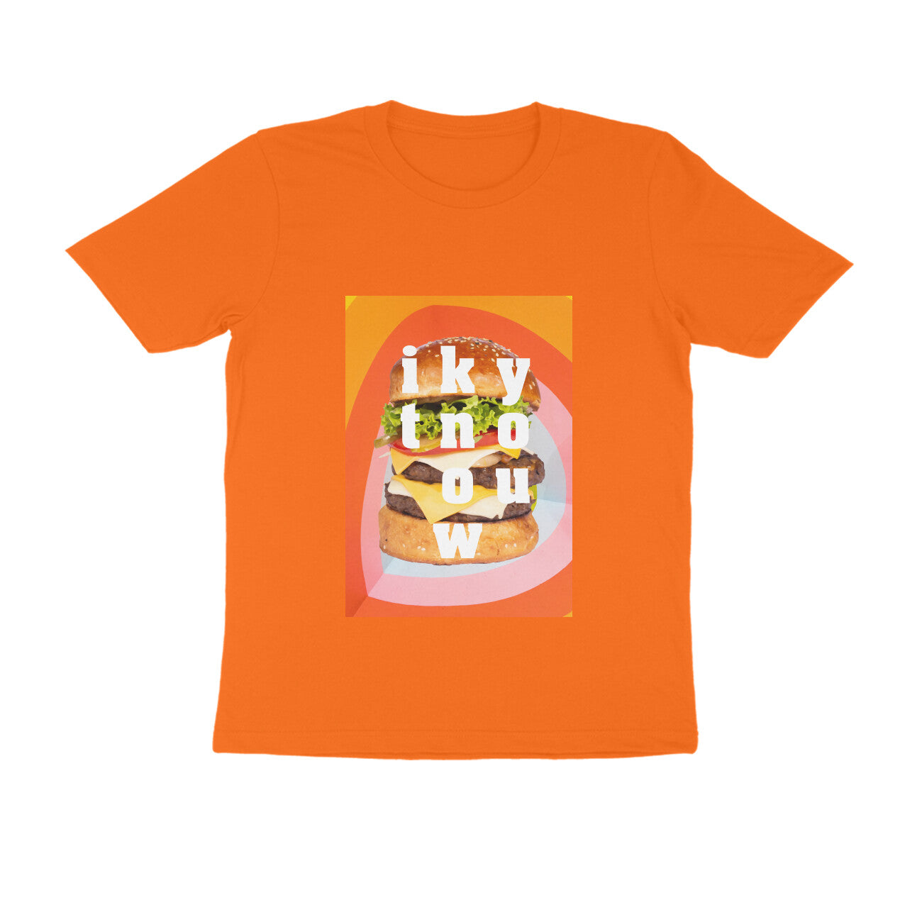 Half Sleeve Round Neck T-Shirt β you know it - Burger puraidoprints