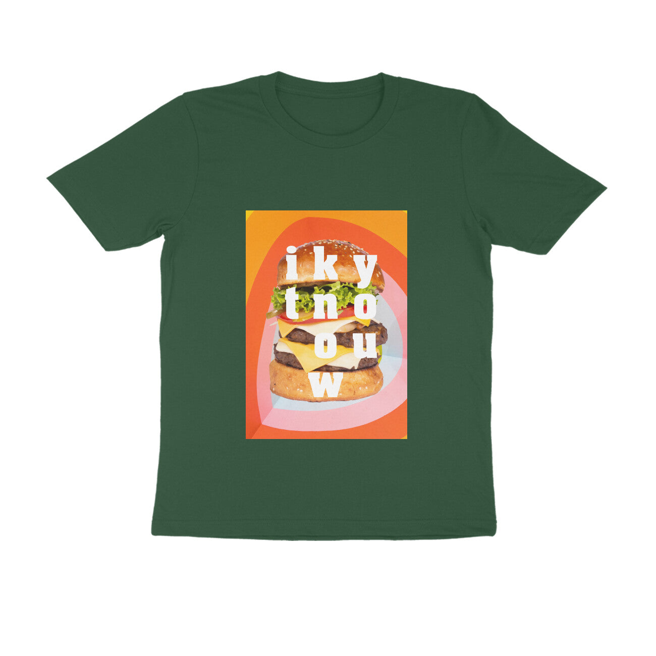 Half Sleeve Round Neck T-Shirt β you know it - Burger puraidoprints