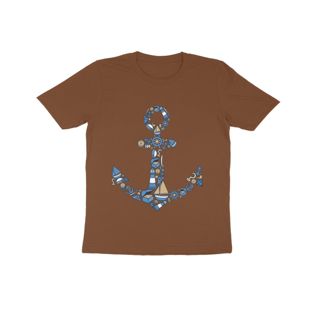 Kids' Half Sleeve Round Neck Tshirt β Anchor Blue puraidoprints