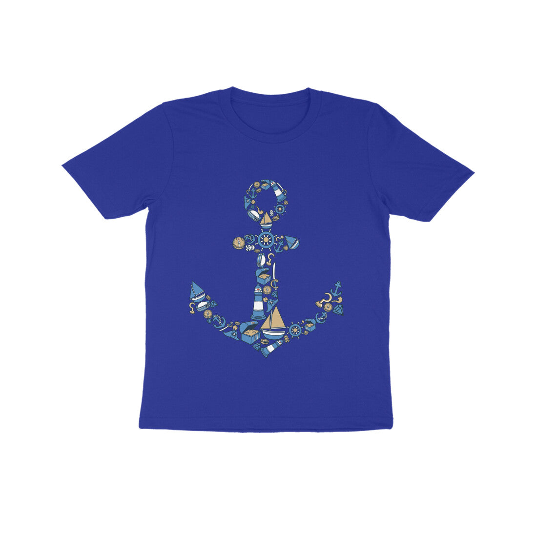 Kids' Half Sleeve Round Neck Tshirt β Anchor Blue puraidoprints