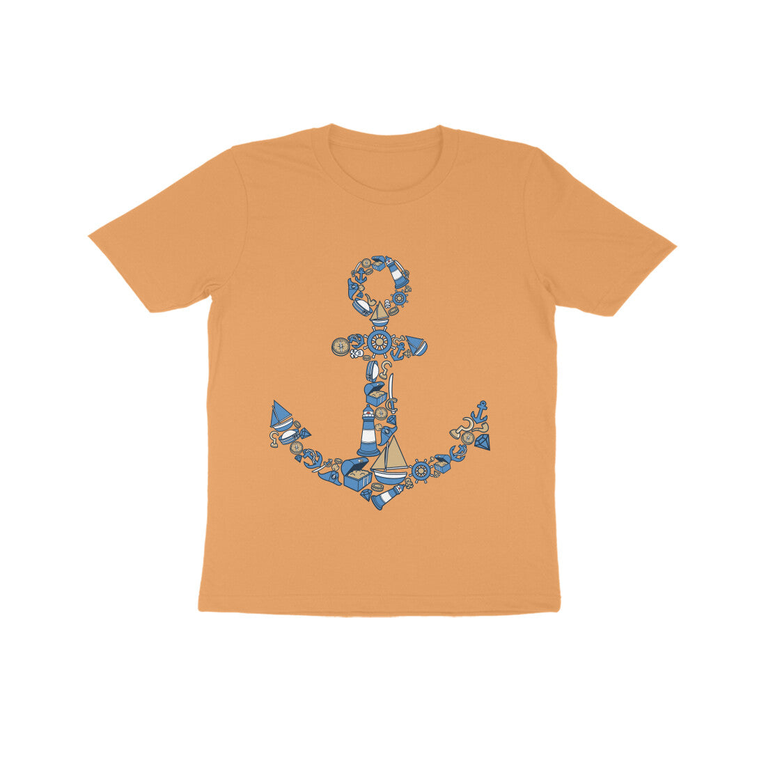 Kids' Half Sleeve Round Neck Tshirt β Anchor Blue puraidoprints