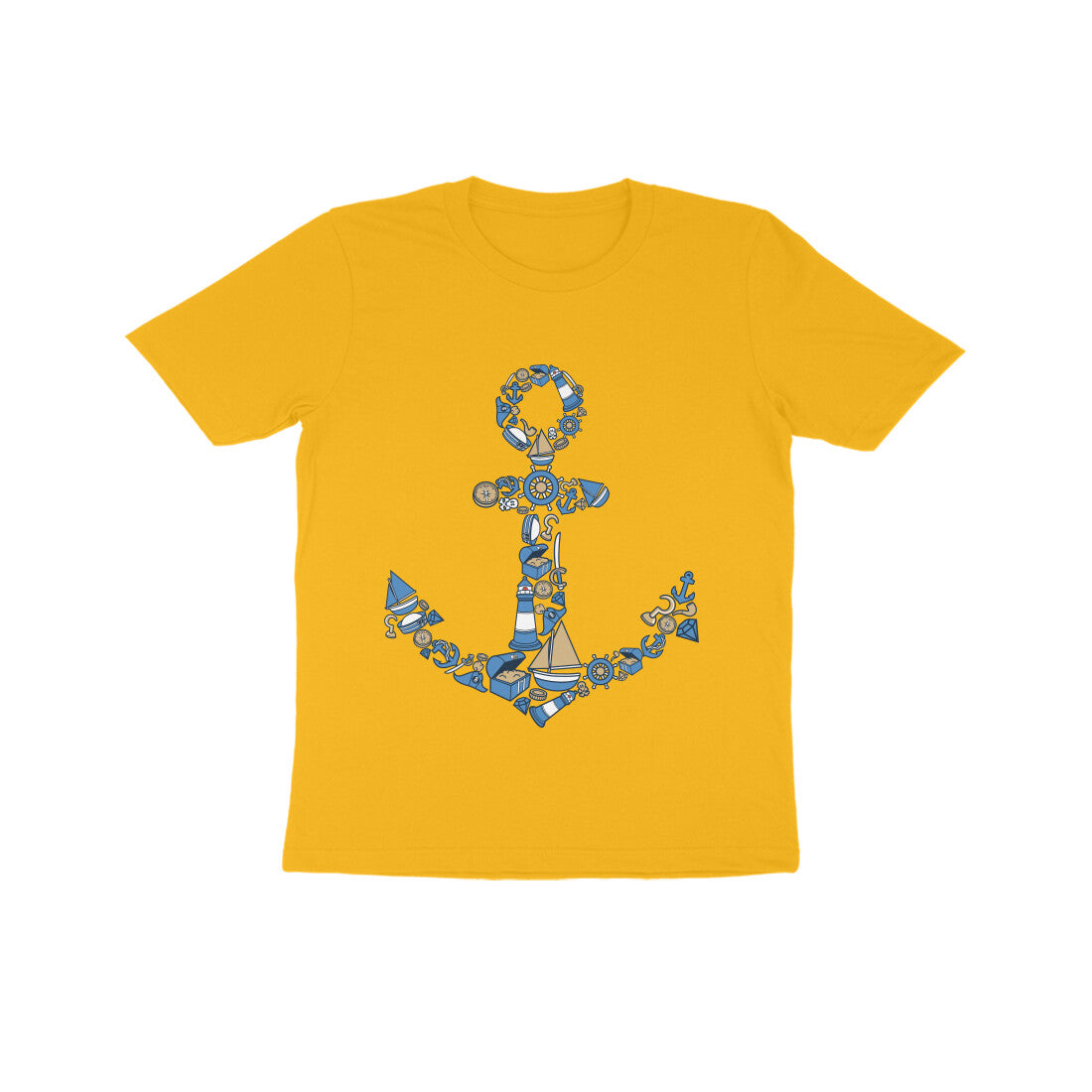 Kids' Half Sleeve Round Neck Tshirt β Anchor Blue puraidoprints