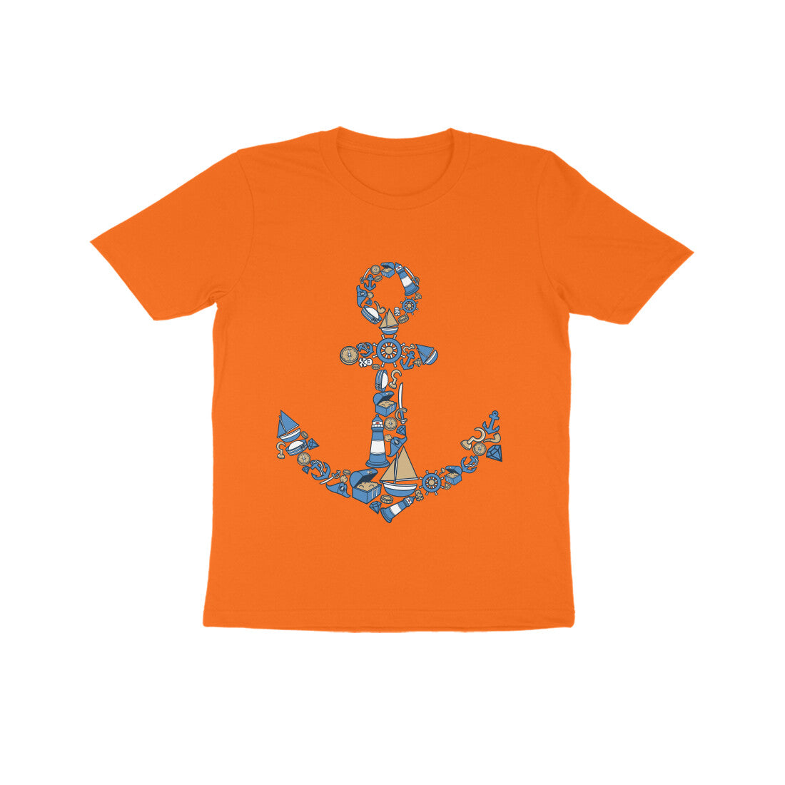 Kids' Half Sleeve Round Neck Tshirt β Anchor Blue puraidoprints