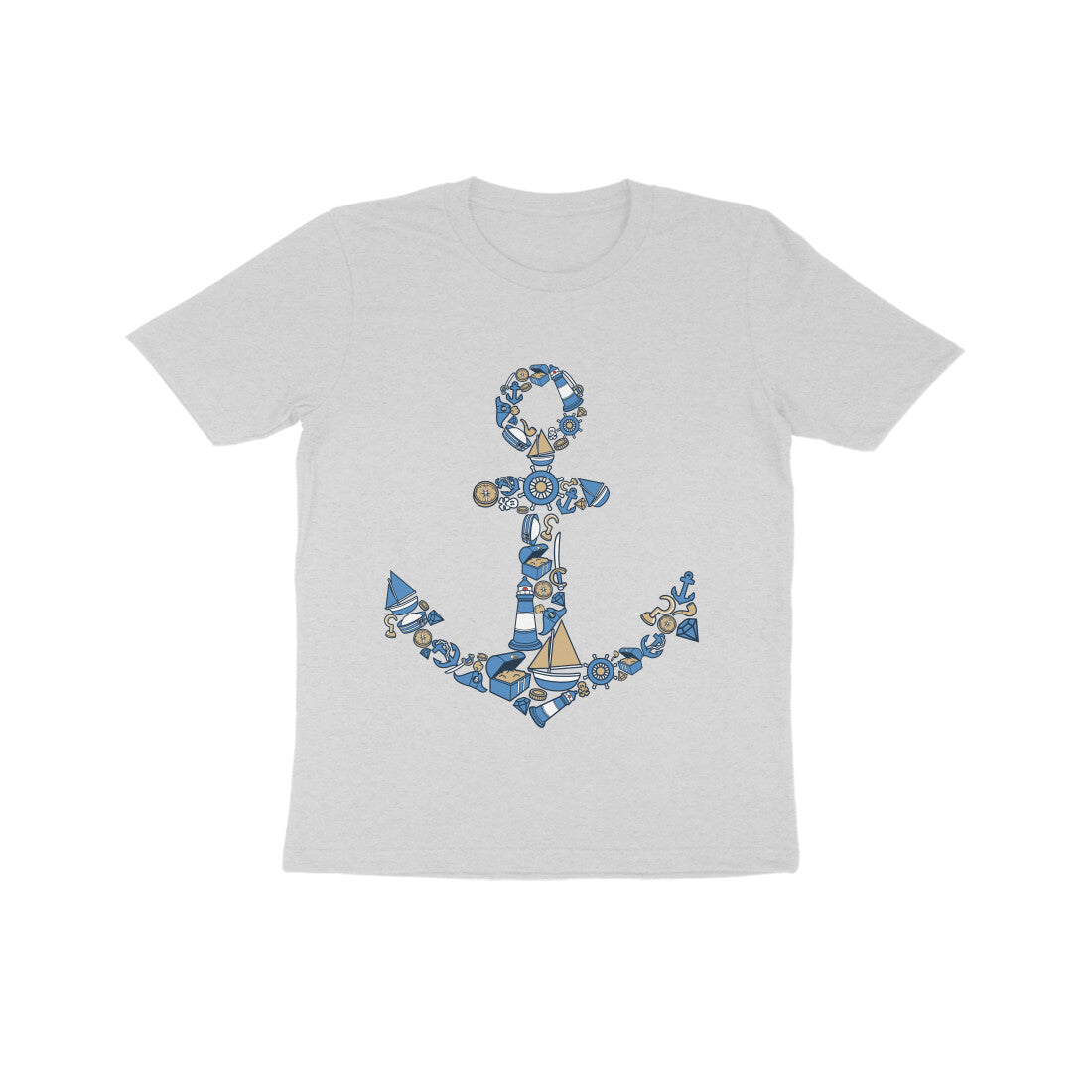 Kids' Half Sleeve Round Neck Tshirt β Anchor Blue puraidoprints