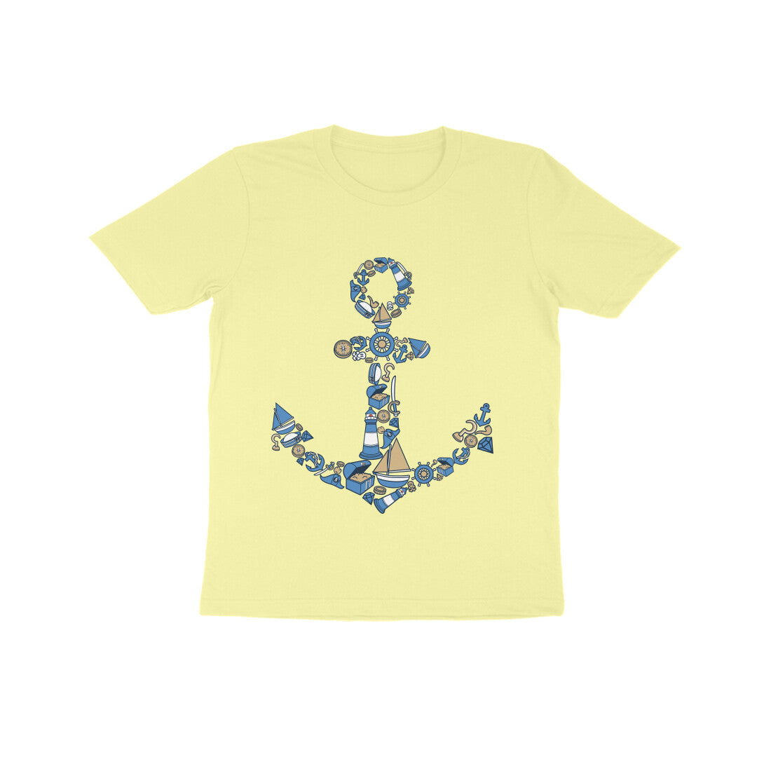 Kids' Half Sleeve Round Neck Tshirt β Anchor Blue puraidoprints