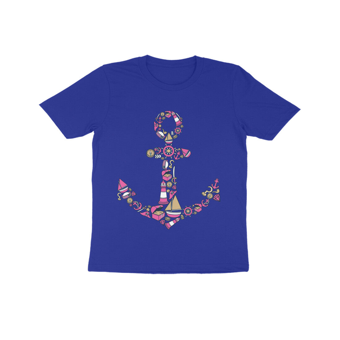 Kids' Half Sleeve Round Neck Tshirt β Anchor Yellow puraidoprints