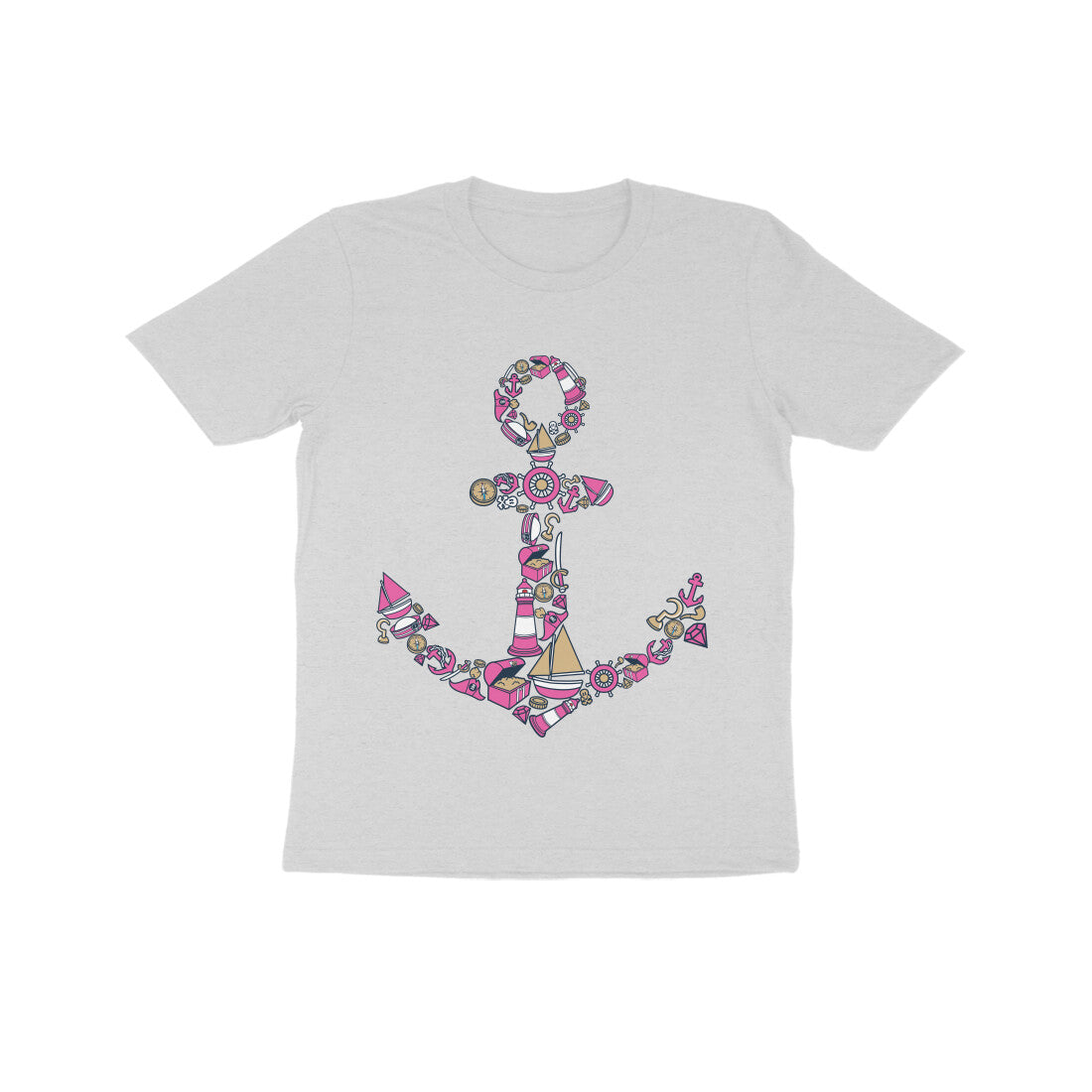 Kids' Half Sleeve Round Neck Tshirt β Anchor Yellow puraidoprints