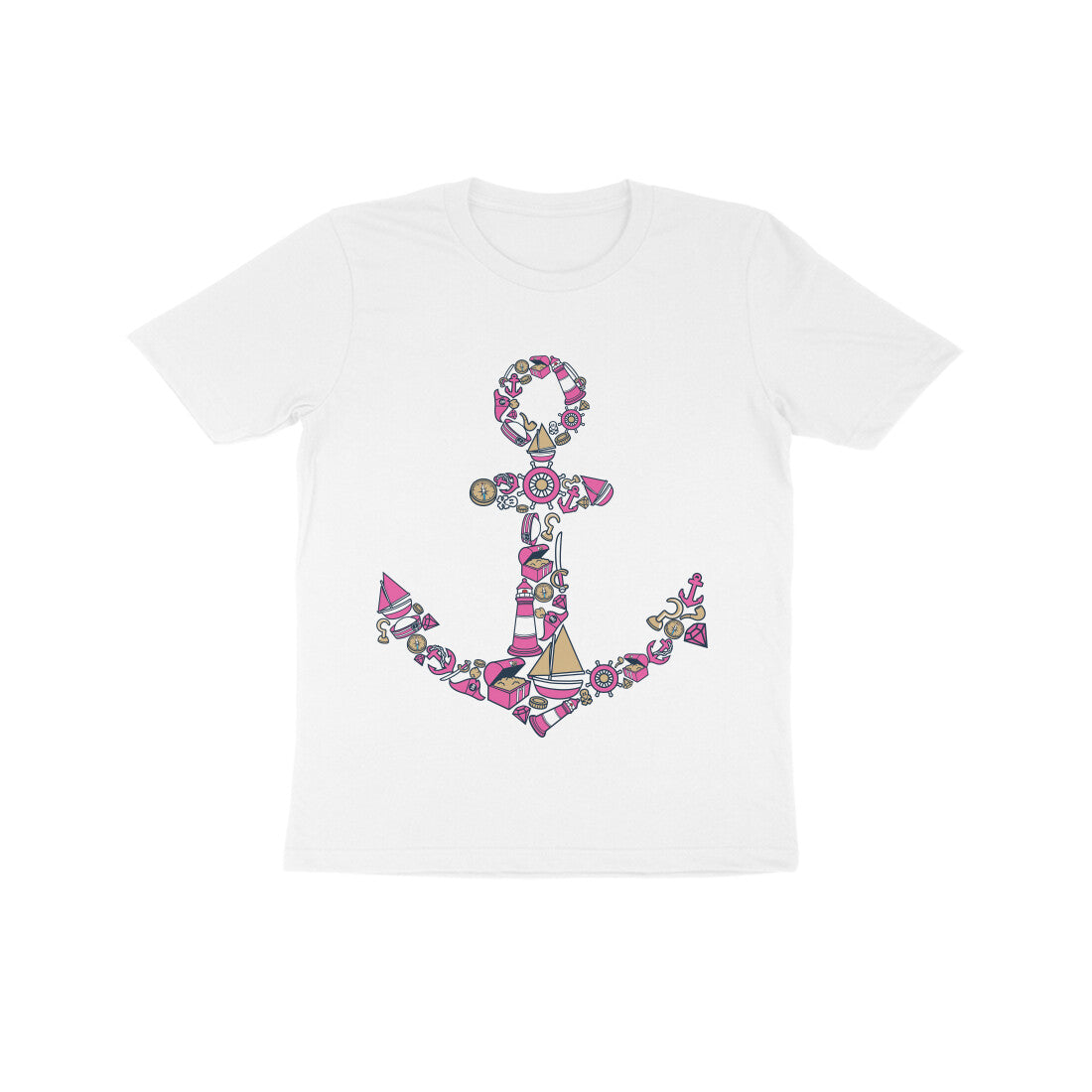 Kids' Half Sleeve Round Neck Tshirt β Anchor Yellow puraidoprints
