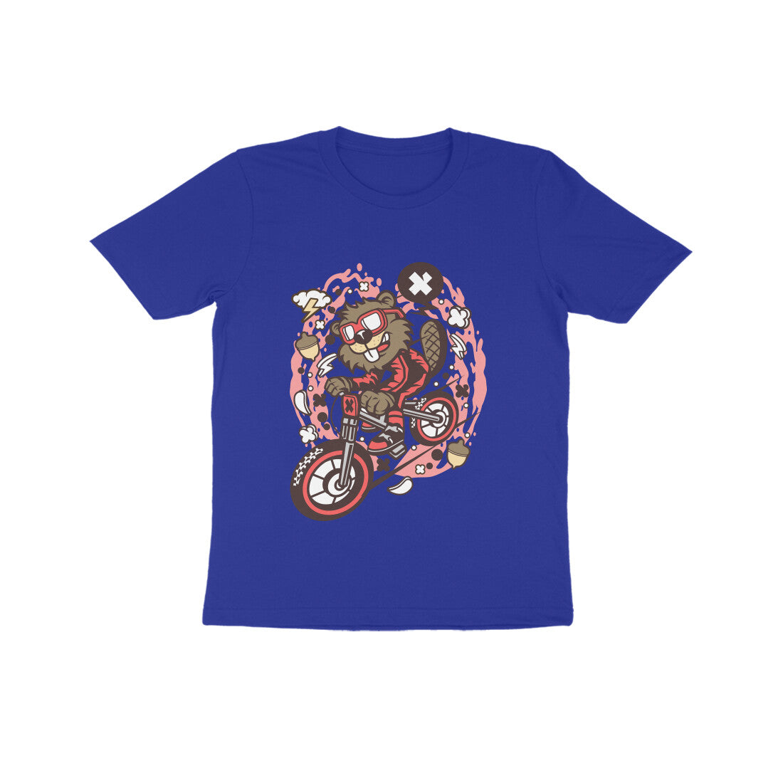 Kids' Half Sleeve Round Neck Tshirt β Beaver Downhill Ride puraidoprints