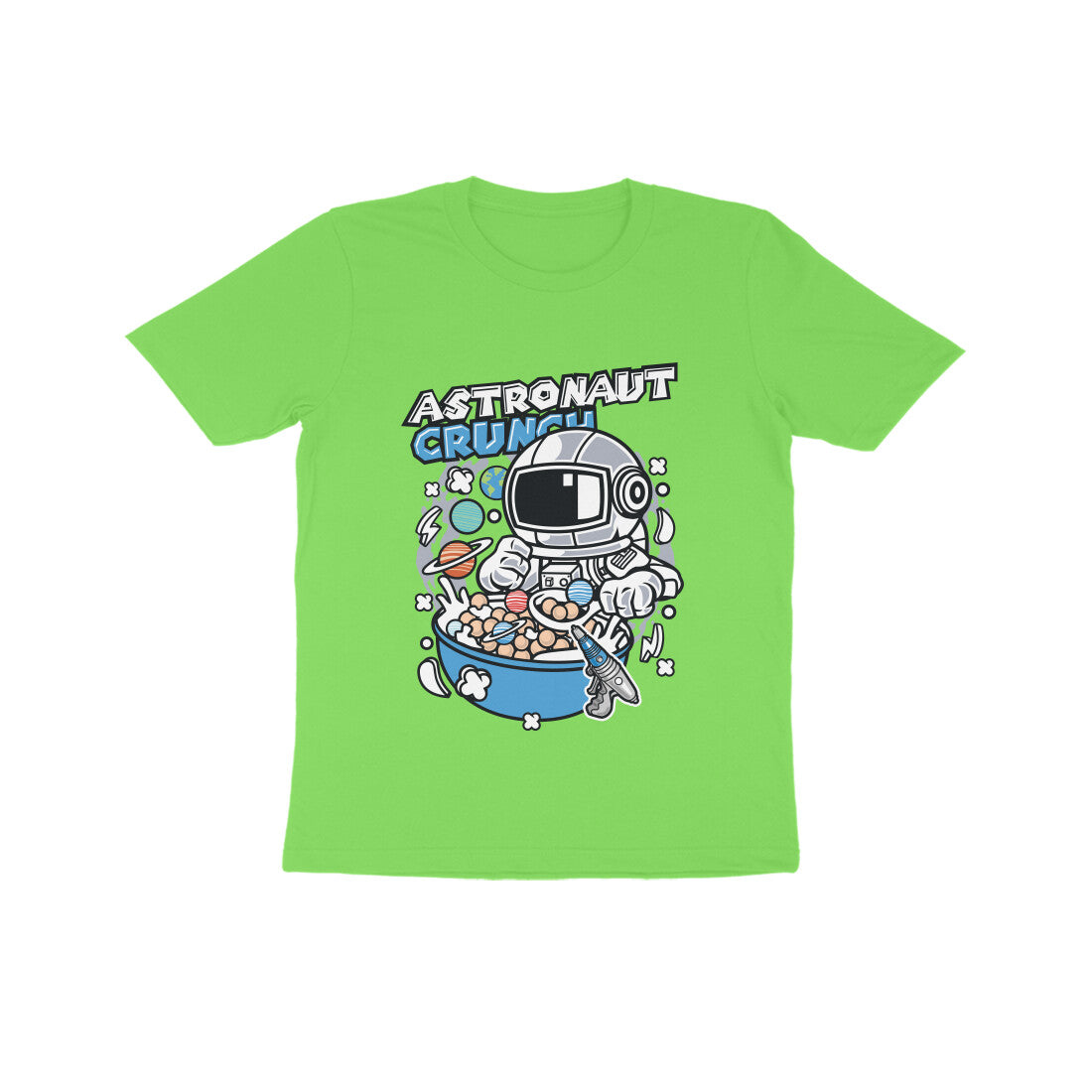 Kids' Half Sleeve Round Neck Tshirt β Blue Astronaut Crunch puraidoprints