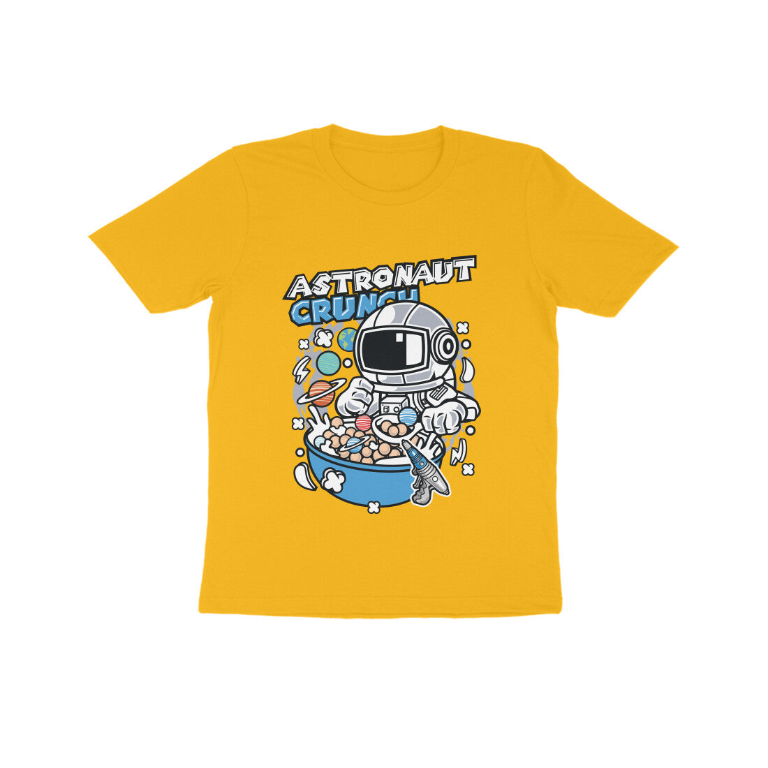Kids' Half Sleeve Round Neck Tshirt β Blue Astronaut Crunch puraidoprints