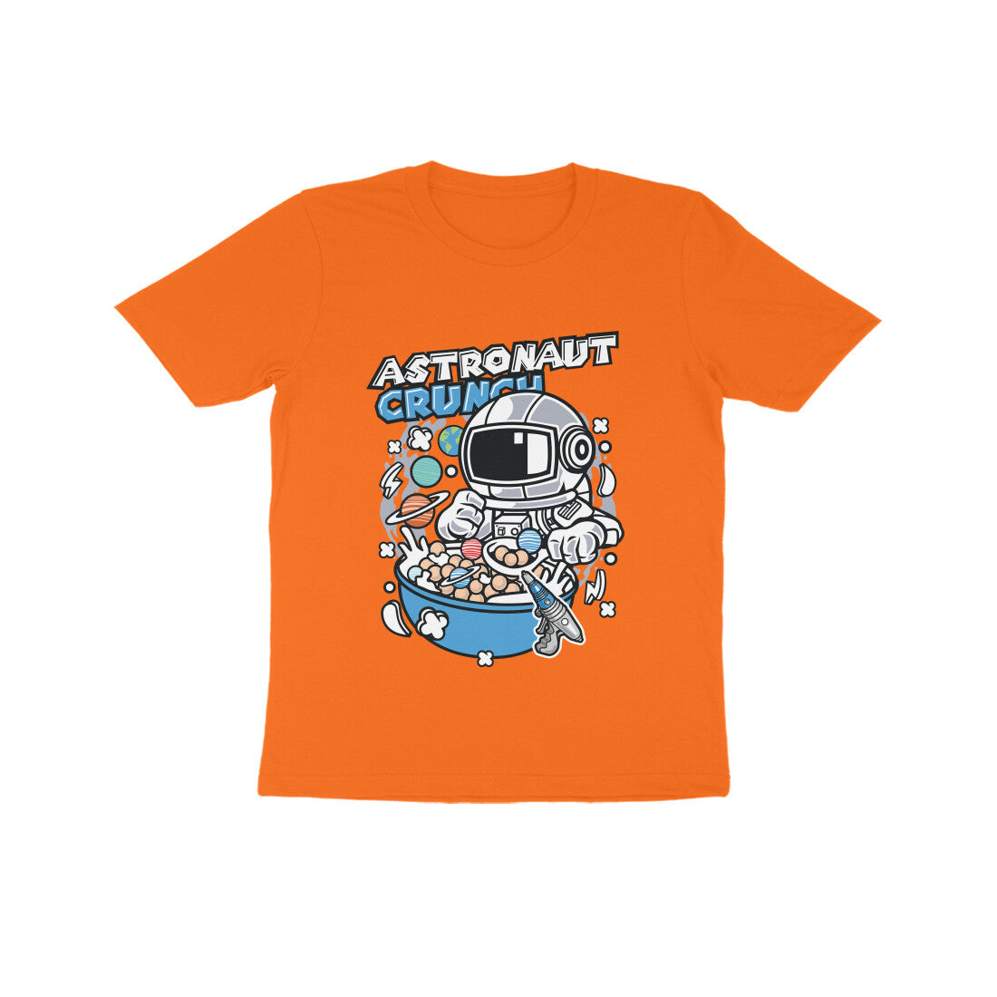Kids' Half Sleeve Round Neck Tshirt β Blue Astronaut Crunch puraidoprints