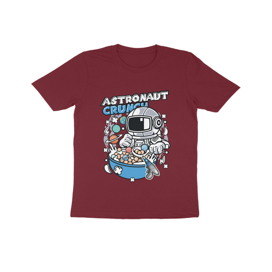 Kids' Half Sleeve Round Neck Tshirt β Blue Astronaut Crunch puraidoprints