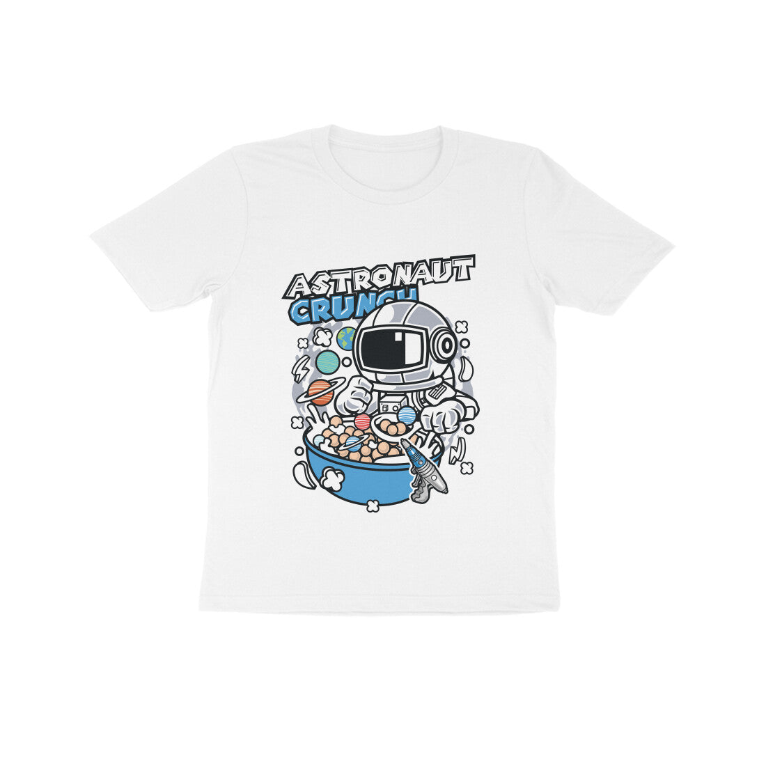 Kids' Half Sleeve Round Neck Tshirt β Blue Astronaut Crunch puraidoprints