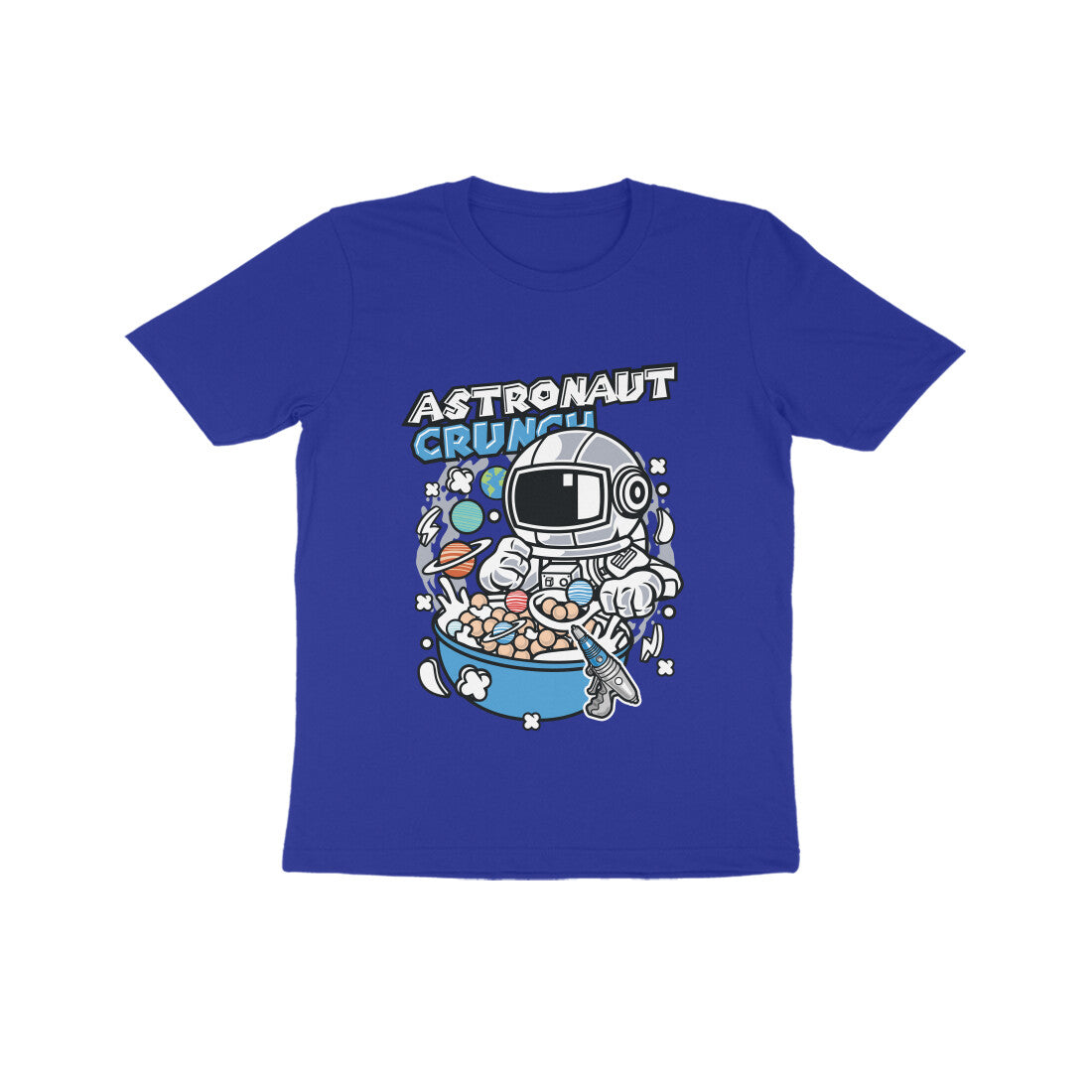 Kids' Half Sleeve Round Neck Tshirt β Blue Astronaut Crunch puraidoprints