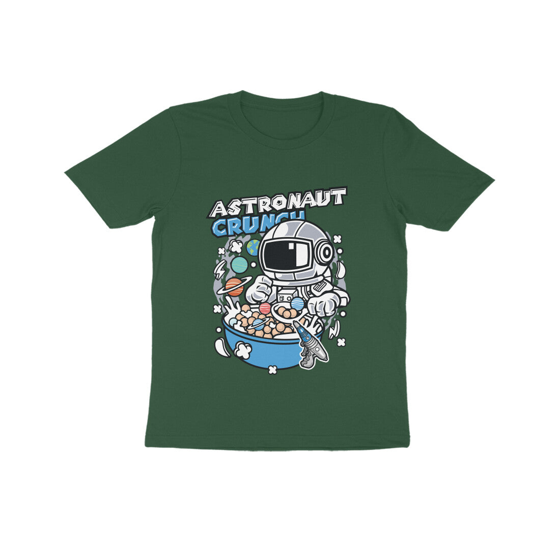 Kids' Half Sleeve Round Neck Tshirt β Blue Astronaut Crunch puraidoprints