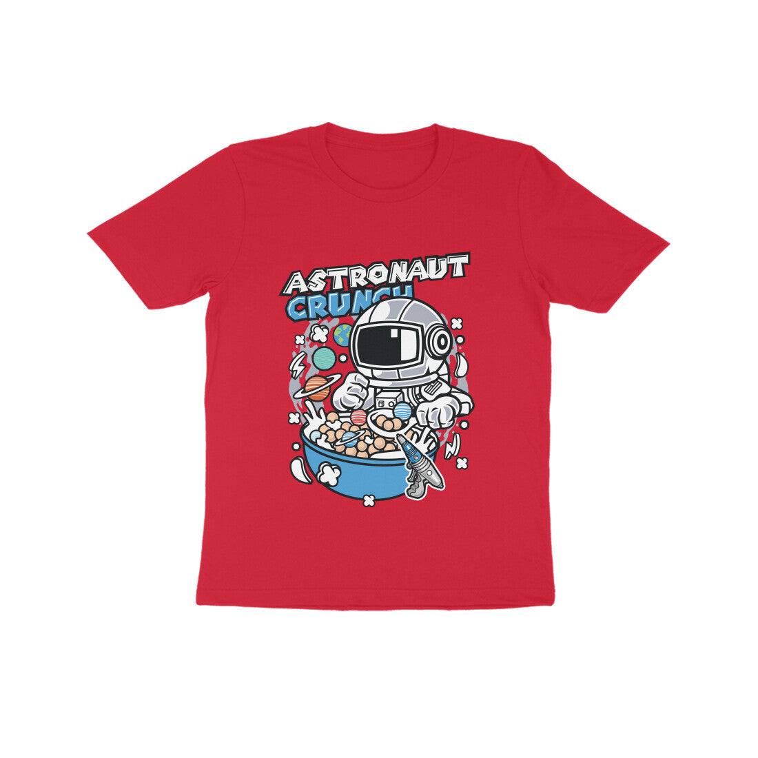Kids' Half Sleeve Round Neck Tshirt β Blue Astronaut Crunch puraidoprints