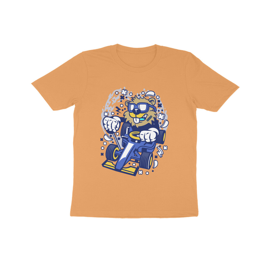 Kids' Half Sleeve Round Neck Tshirt β Blue Racer Beaver puraidoprints