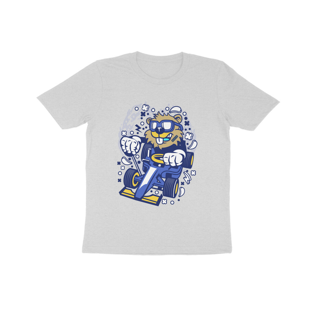 Kids' Half Sleeve Round Neck Tshirt β Blue Racer Beaver puraidoprints