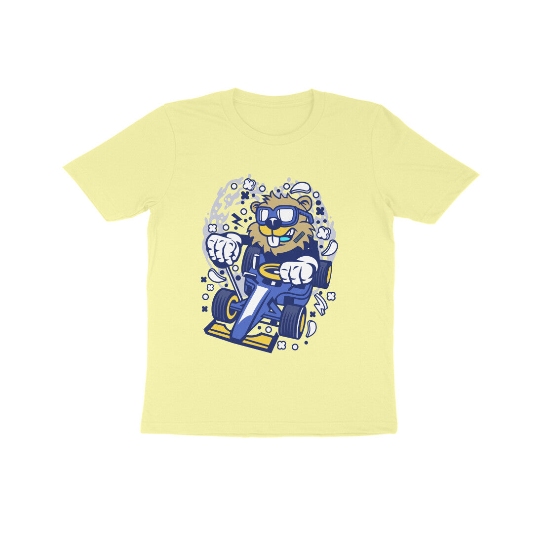 Kids' Half Sleeve Round Neck Tshirt β Blue Racer Beaver puraidoprints