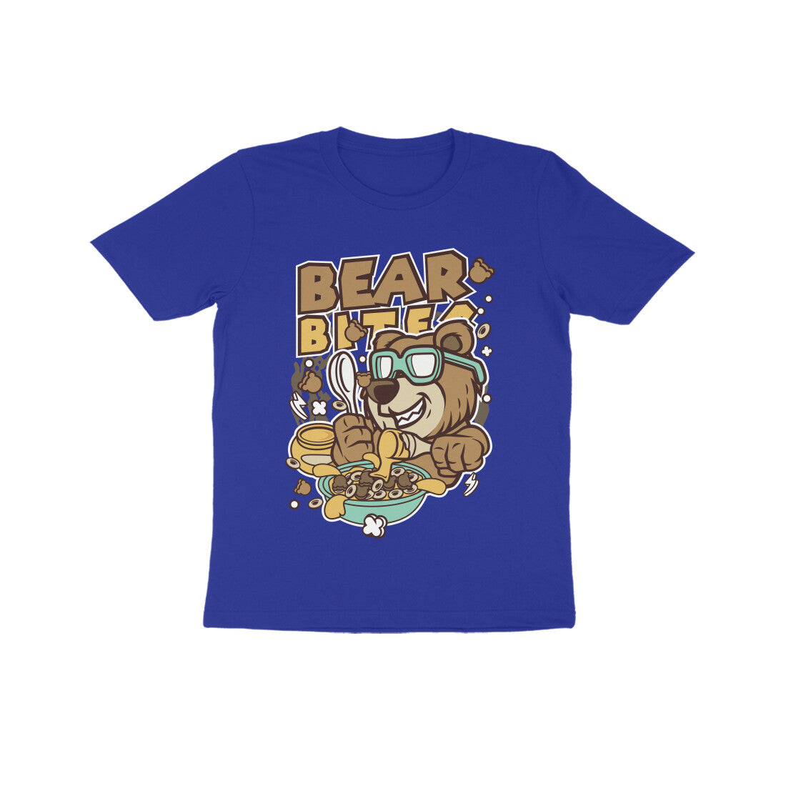 Kids' Half Sleeve Round Neck Tshirt β Brown Bear Biter puraidoprints