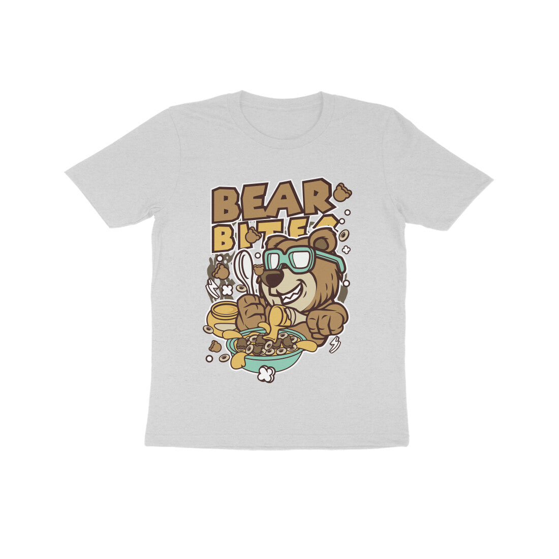 Kids' Half Sleeve Round Neck Tshirt β Brown Bear Biter puraidoprints