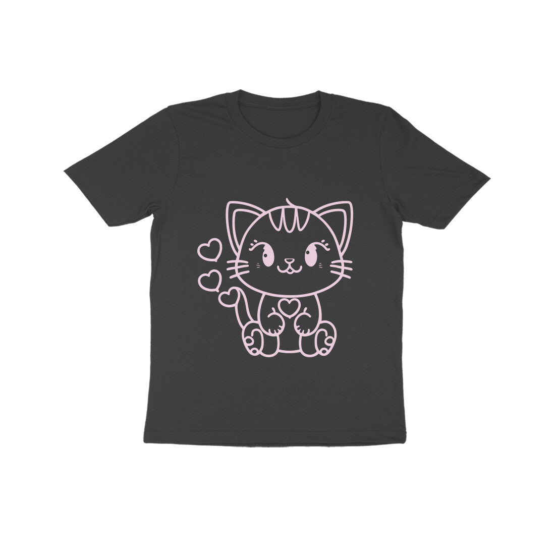 Kids' Half Sleeve Round Neck Tshirt β Cute Cat puraidoprints