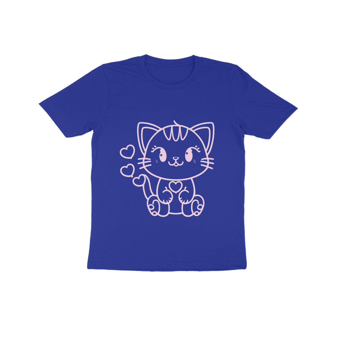 Kids' Half Sleeve Round Neck Tshirt β Cute Cat puraidoprints