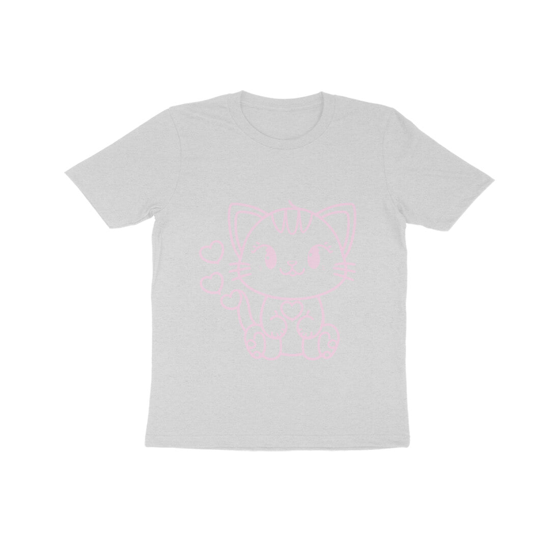 Kids' Half Sleeve Round Neck Tshirt β Cute Cat puraidoprints