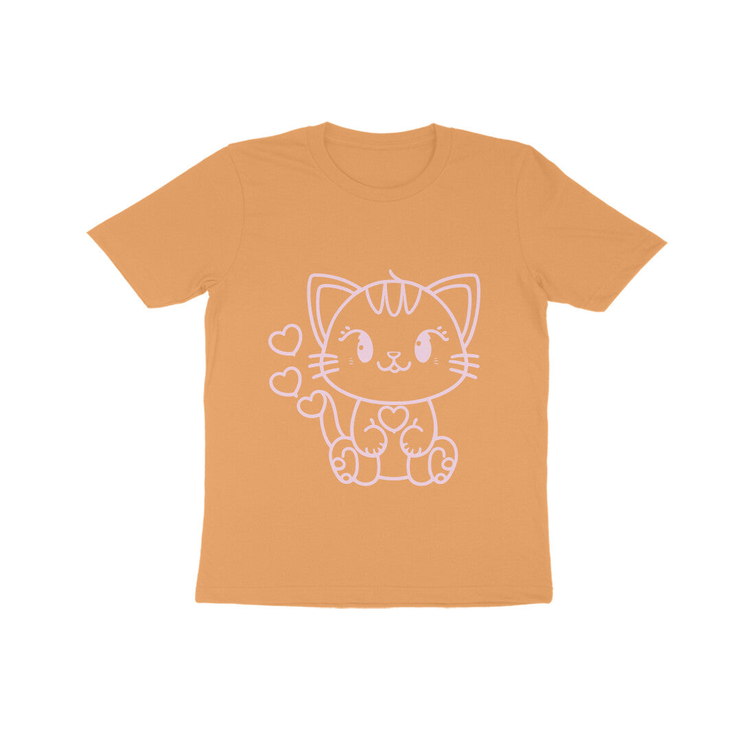 Kids' Half Sleeve Round Neck Tshirt β Cute Cat puraidoprints