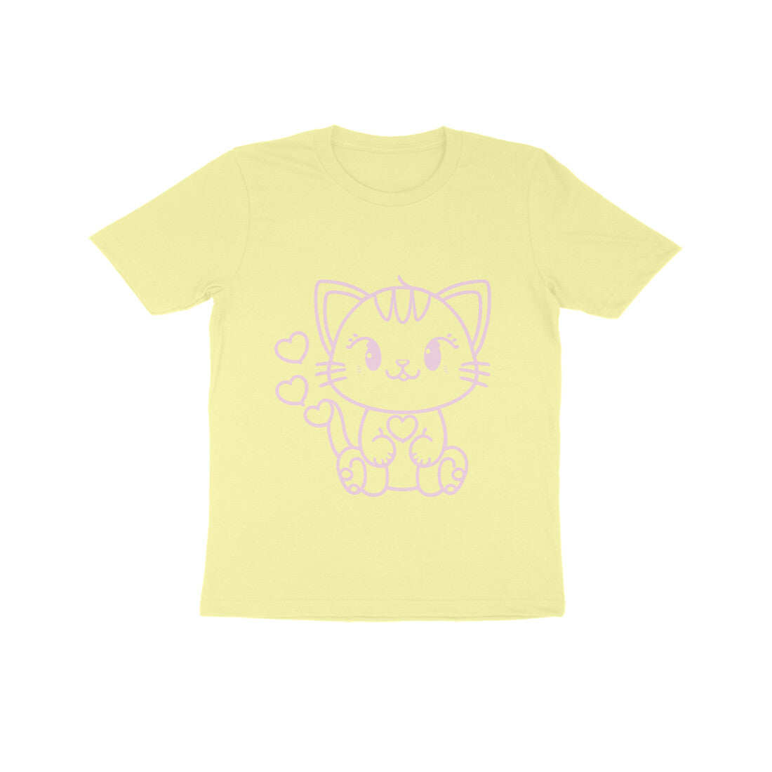 Kids' Half Sleeve Round Neck Tshirt β Cute Cat puraidoprints