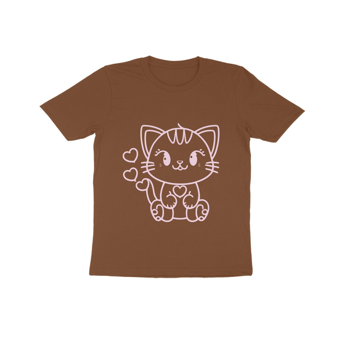 Kids' Half Sleeve Round Neck Tshirt β Cute Cat puraidoprints