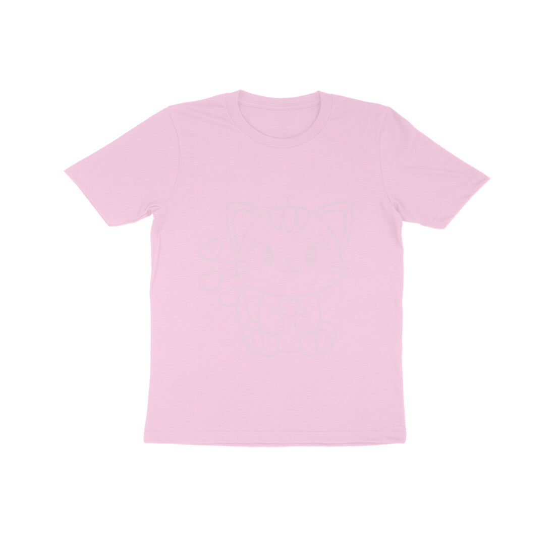 Kids' Half Sleeve Round Neck Tshirt β Cute Cat puraidoprints