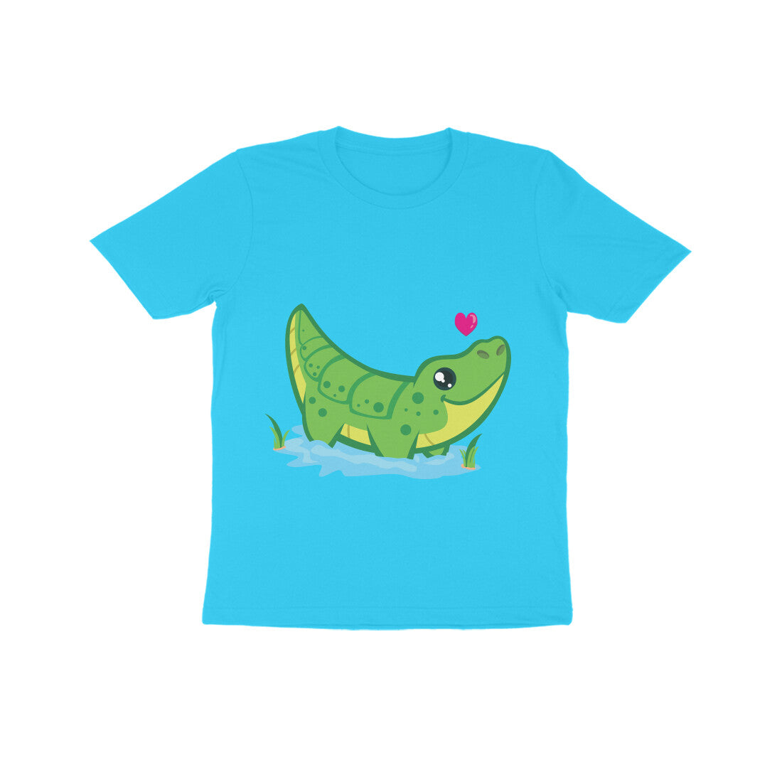 Kids' Half Sleeve Round Neck Tshirt β Cute Croc puraidoprints