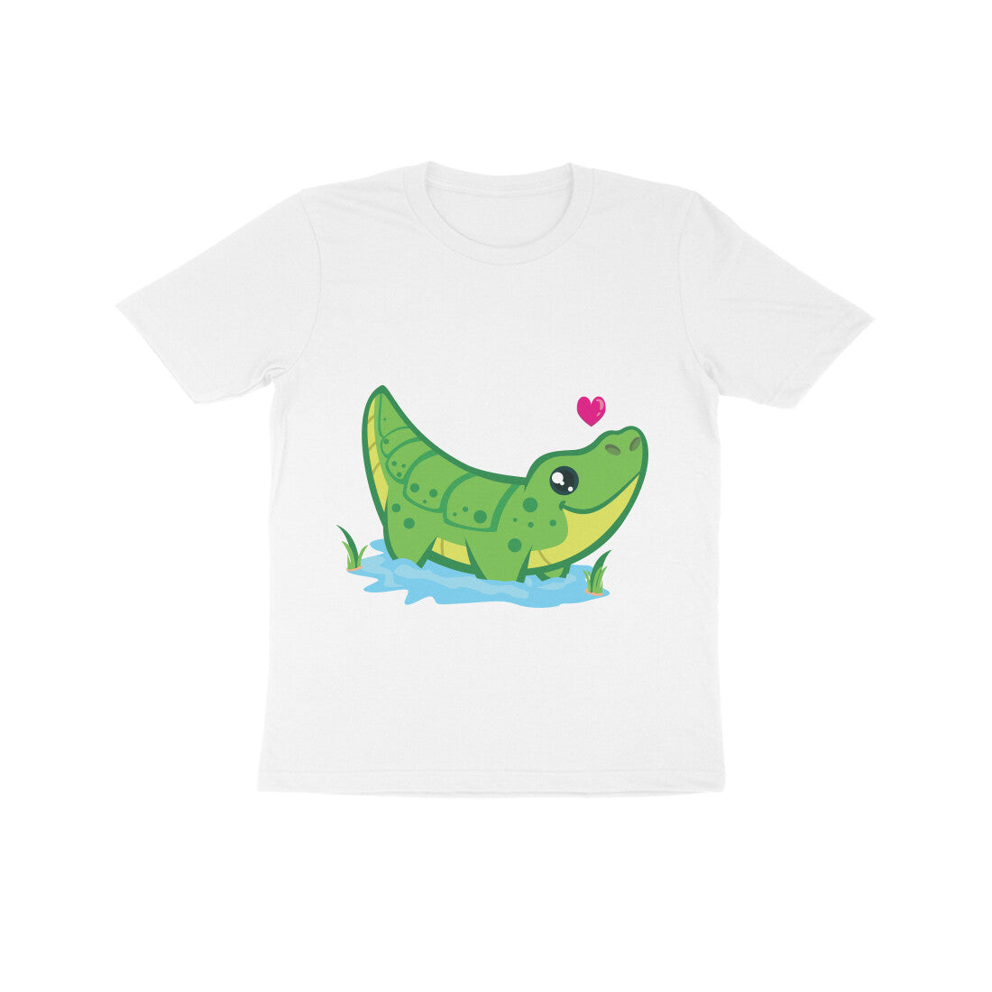 Kids' Half Sleeve Round Neck Tshirt β Cute Croc puraidoprints