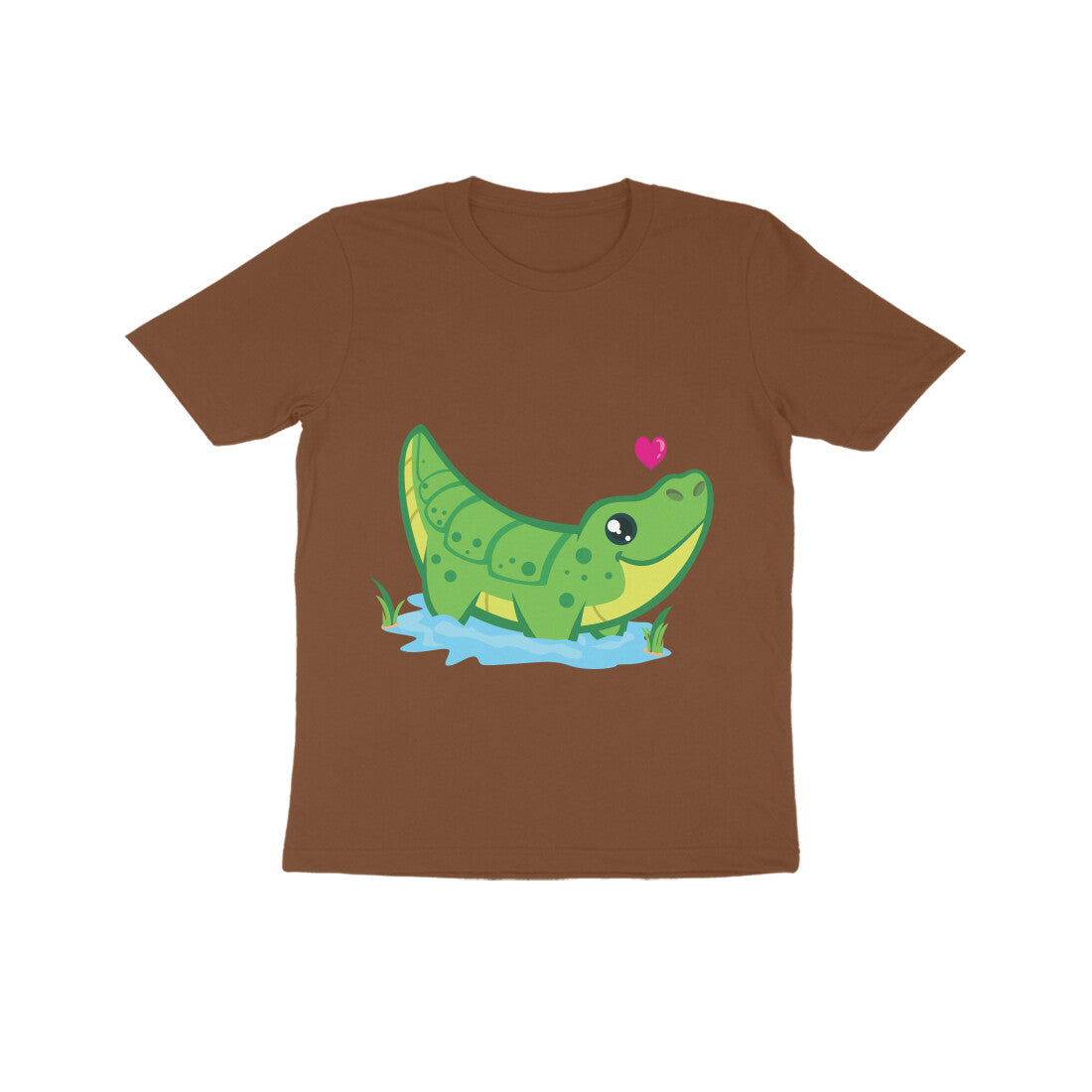 Kids' Half Sleeve Round Neck Tshirt β Cute Croc puraidoprints