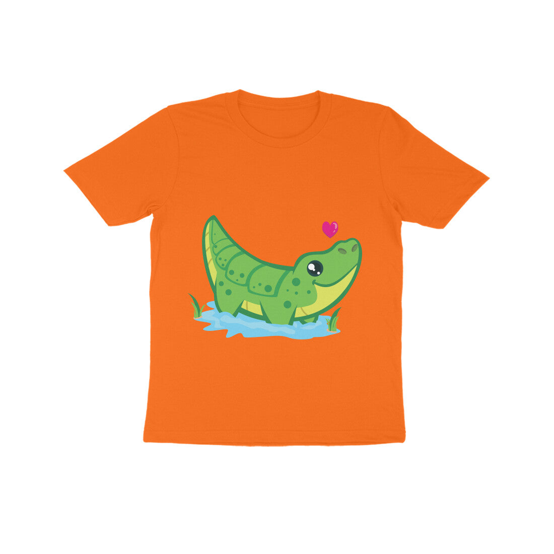 Kids' Half Sleeve Round Neck Tshirt β Cute Croc puraidoprints