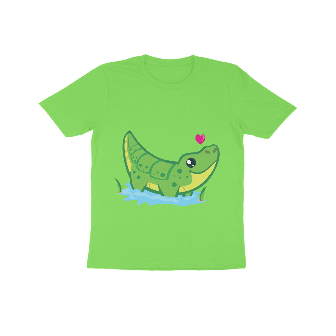 Kids' Half Sleeve Round Neck Tshirt β Cute Croc puraidoprints