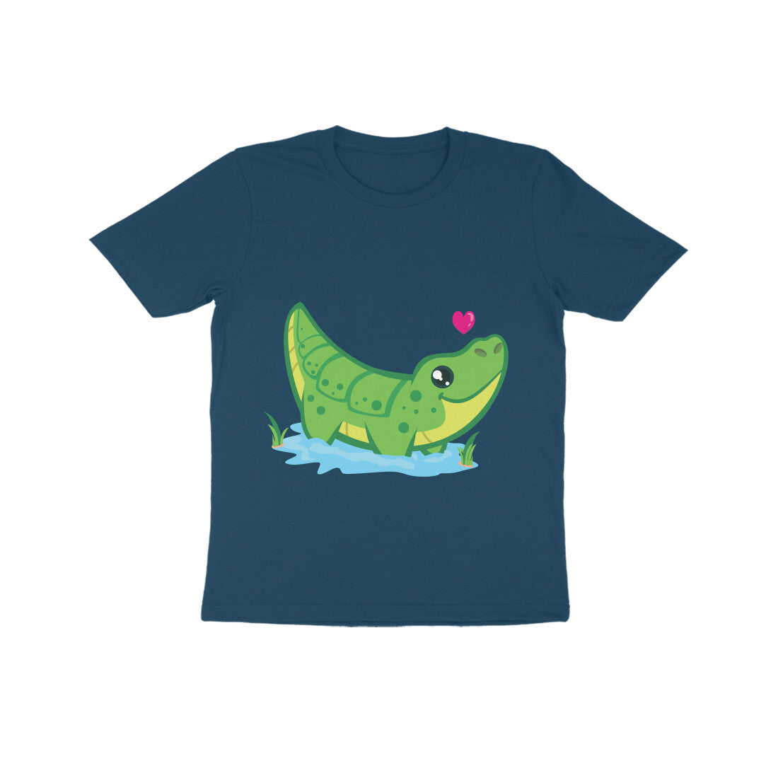 Kids' Half Sleeve Round Neck Tshirt β Cute Croc puraidoprints