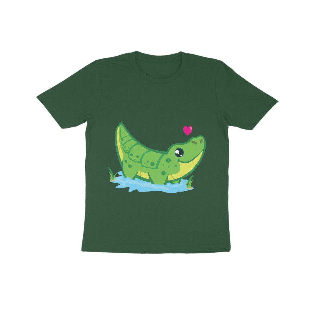 Kids' Half Sleeve Round Neck Tshirt β Cute Croc puraidoprints