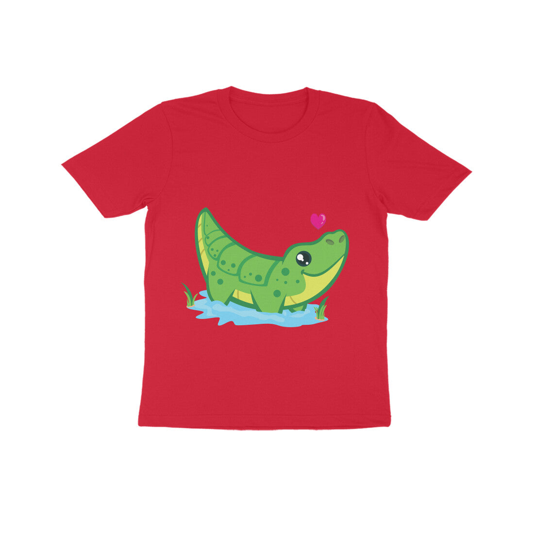 Kids' Half Sleeve Round Neck Tshirt β Cute Croc puraidoprints