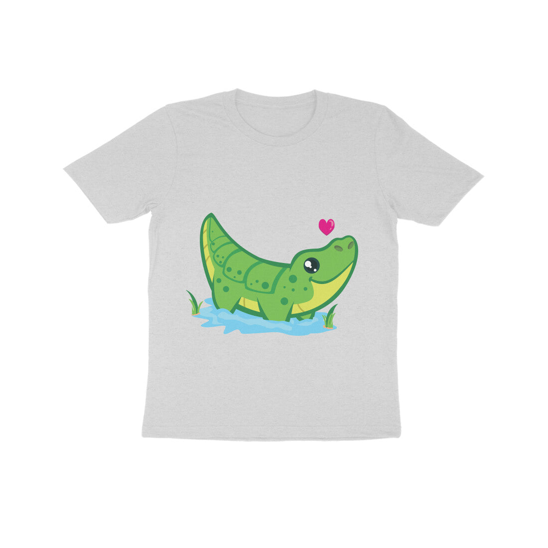 Kids' Half Sleeve Round Neck Tshirt β Cute Croc puraidoprints