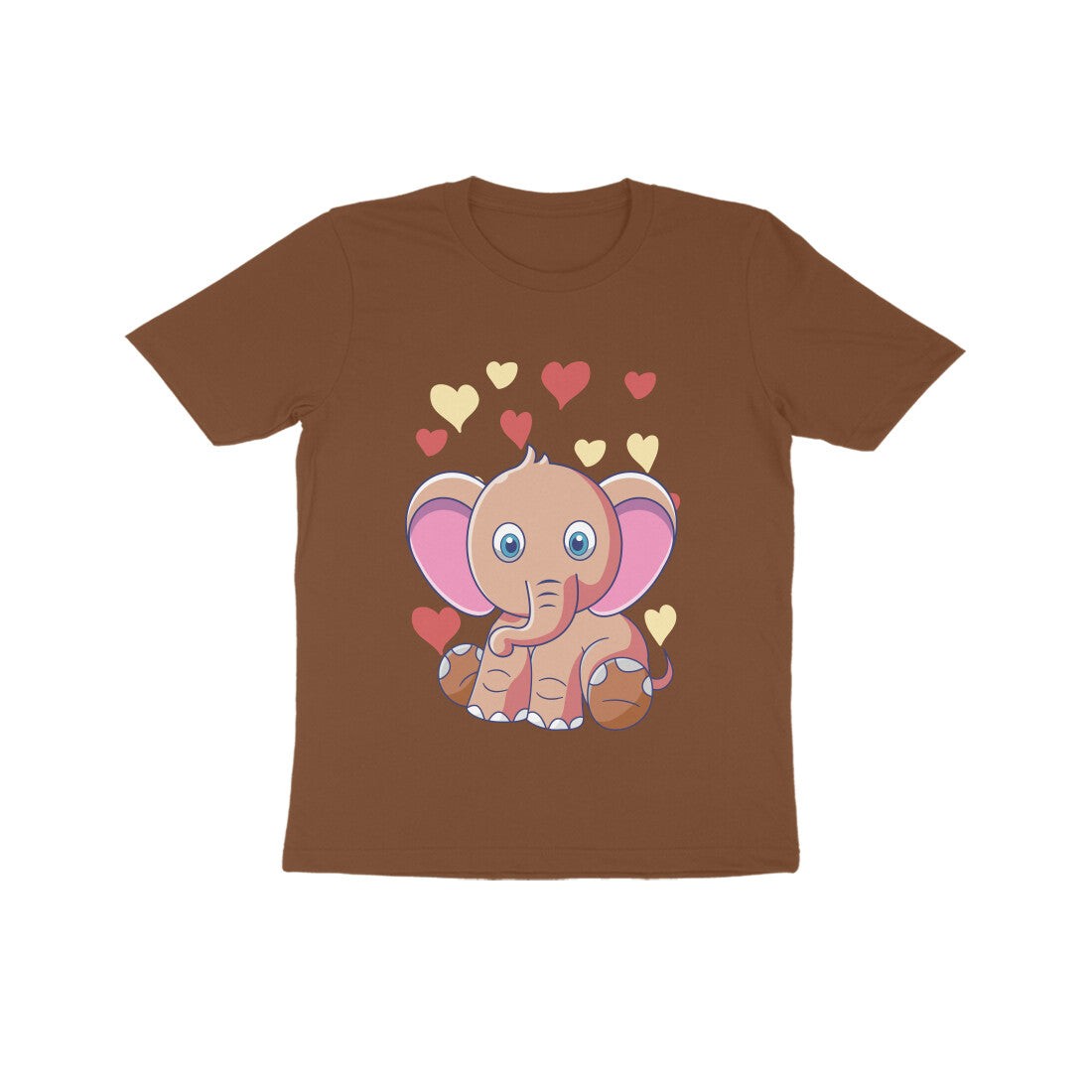 Kids' Half Sleeve Round Neck Tshirt β Cute Elephant puraidoprints