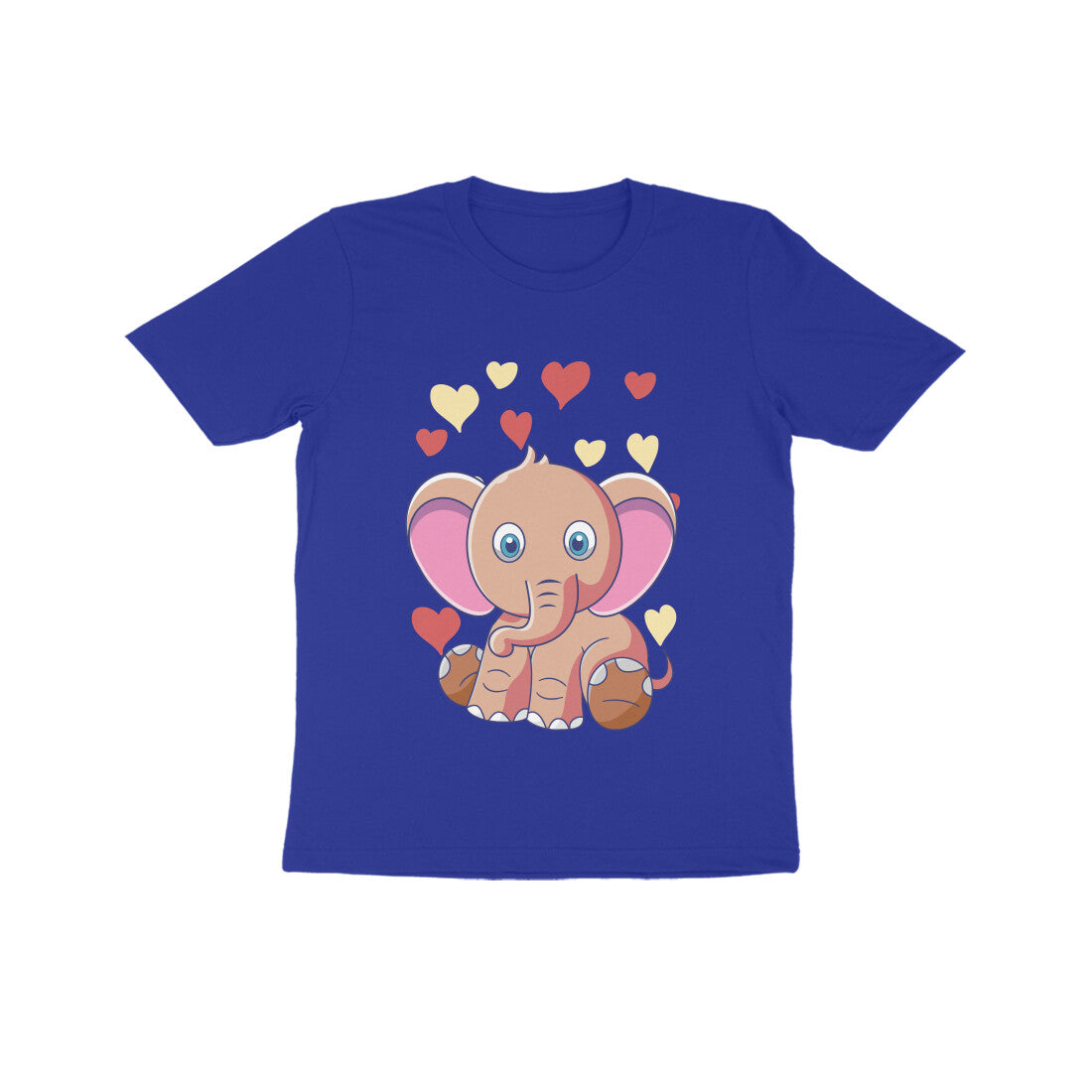 Kids' Half Sleeve Round Neck Tshirt β Cute Elephant puraidoprints