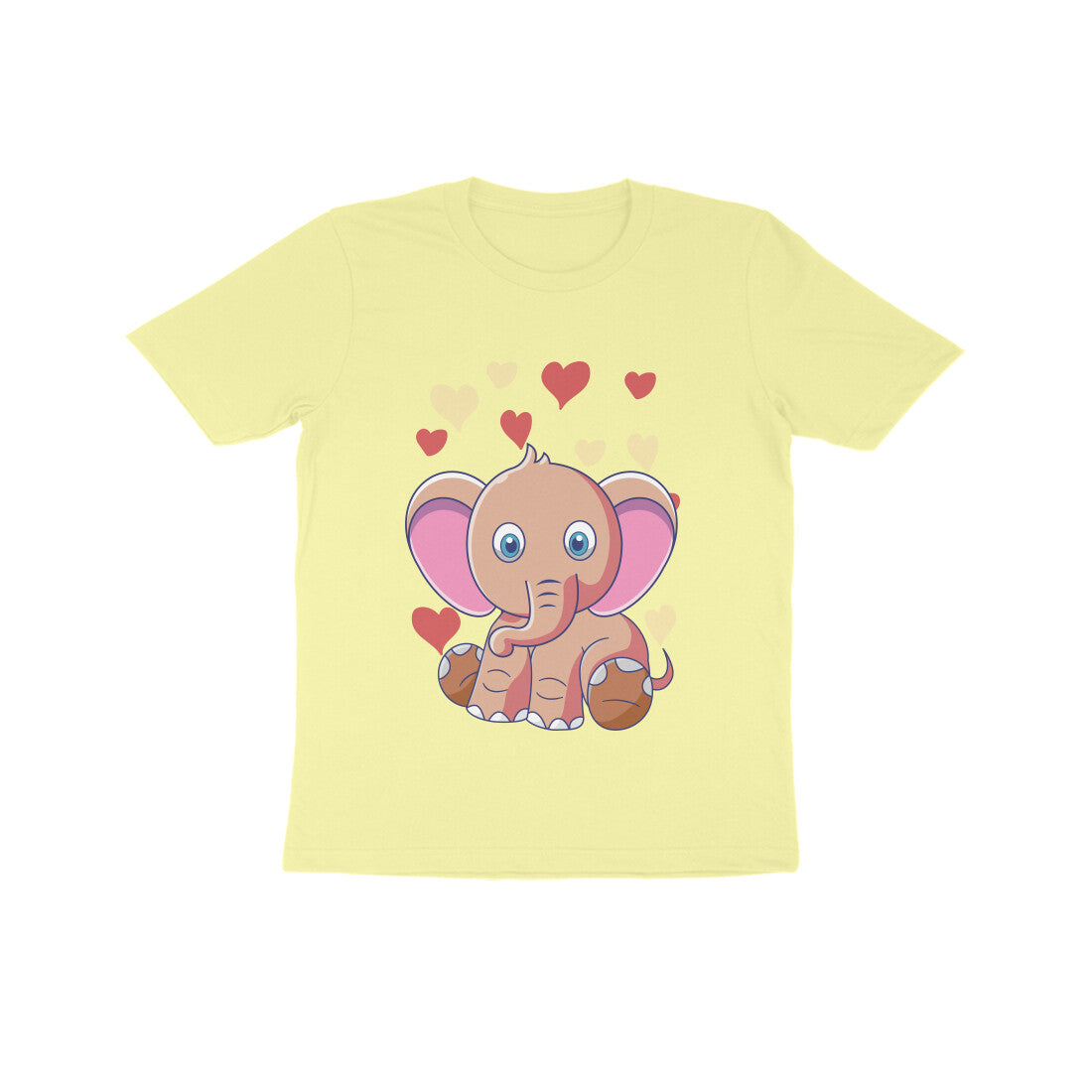 Kids' Half Sleeve Round Neck Tshirt β Cute Elephant puraidoprints