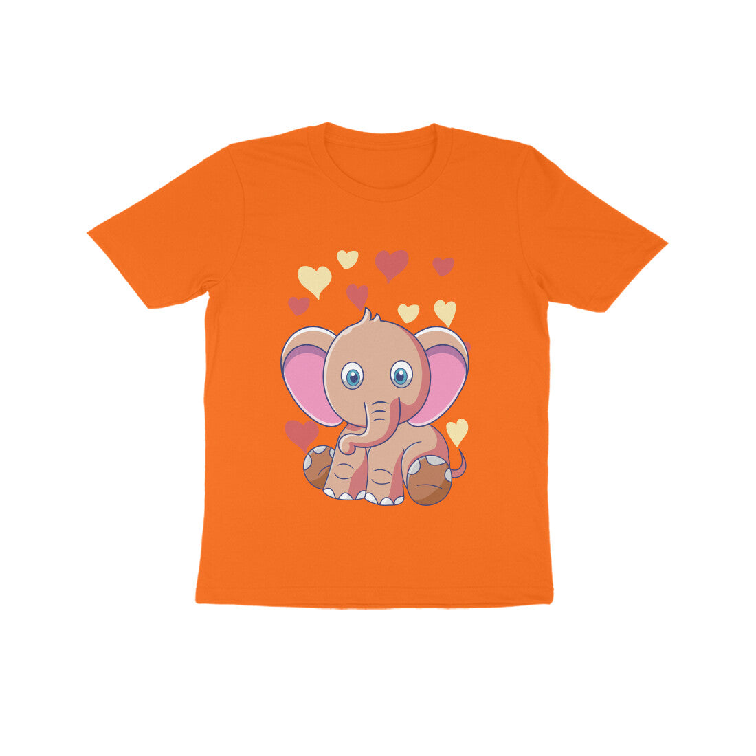 Kids' Half Sleeve Round Neck Tshirt β Cute Elephant puraidoprints