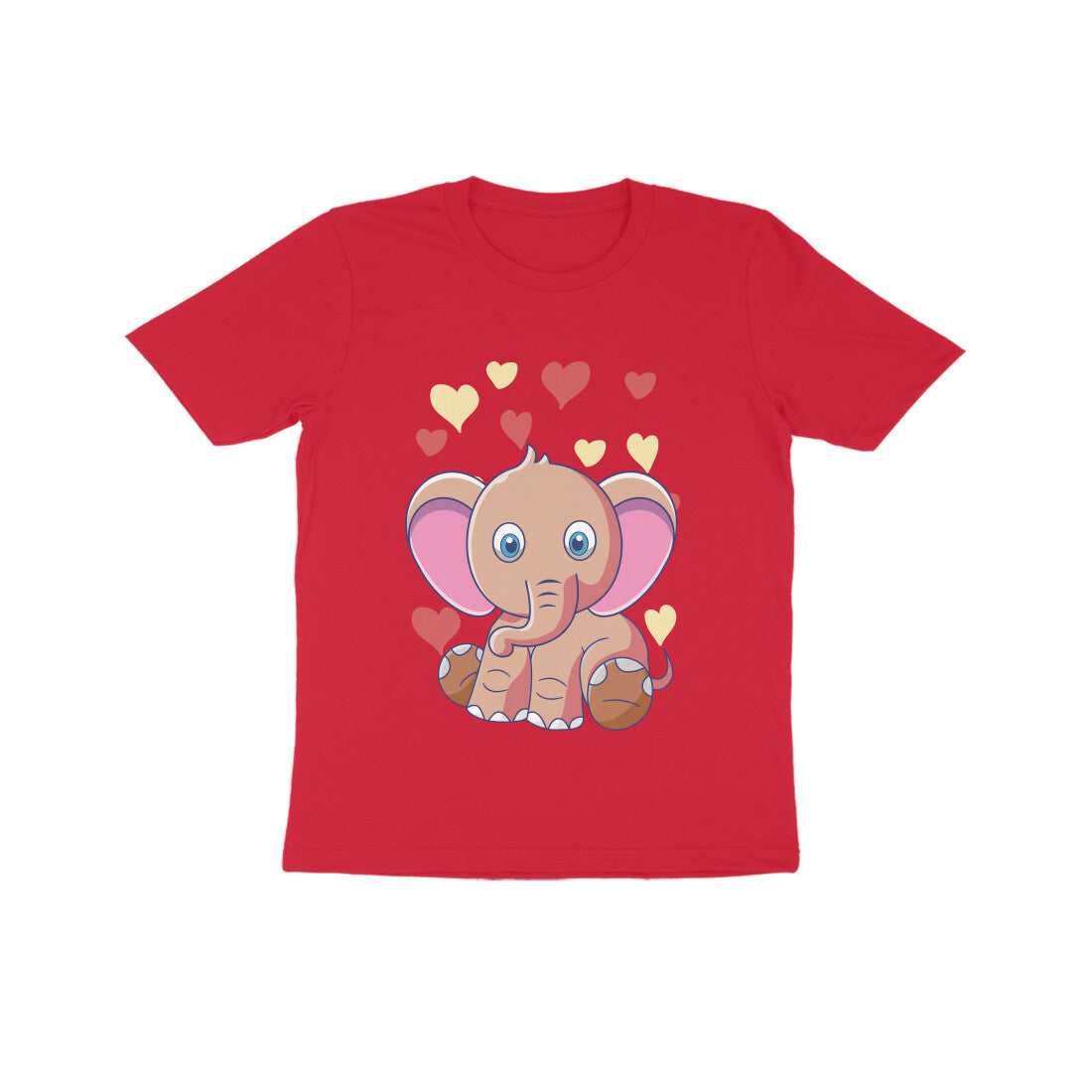 Kids' Half Sleeve Round Neck Tshirt β Cute Elephant puraidoprints