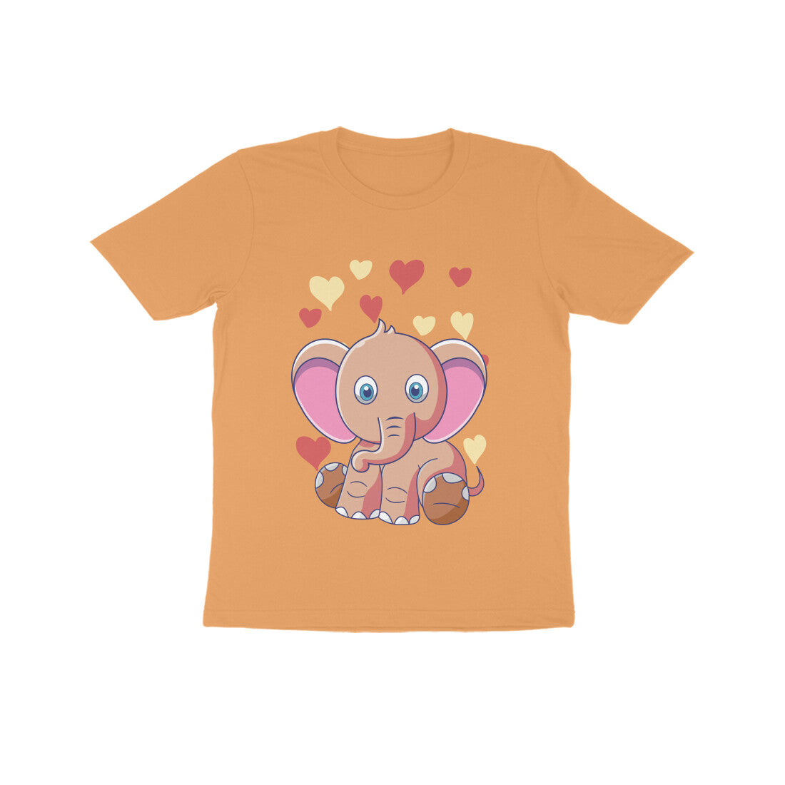 Kids' Half Sleeve Round Neck Tshirt β Cute Elephant puraidoprints