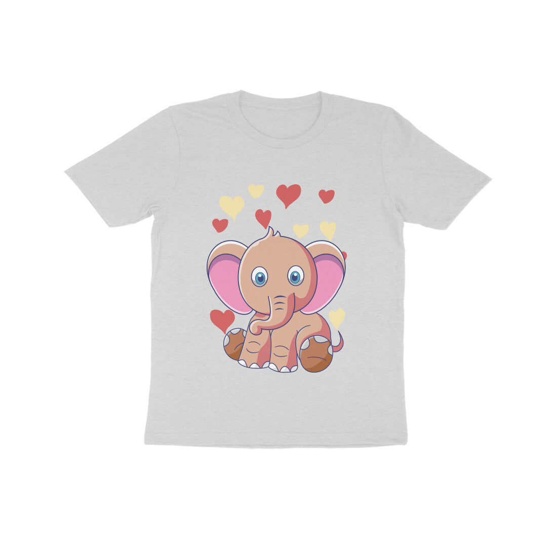 Kids' Half Sleeve Round Neck Tshirt β Cute Elephant puraidoprints