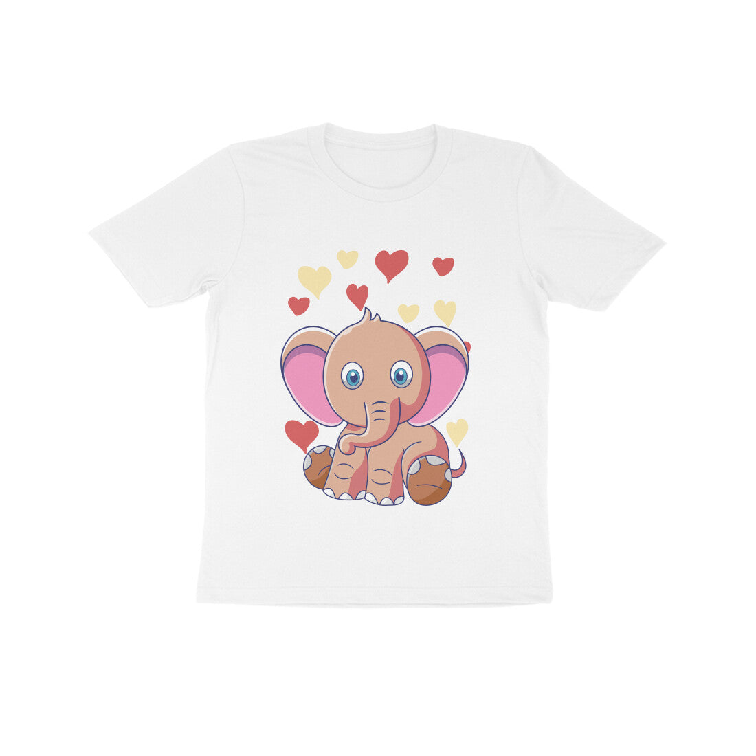 Kids' Half Sleeve Round Neck Tshirt β Cute Elephant puraidoprints